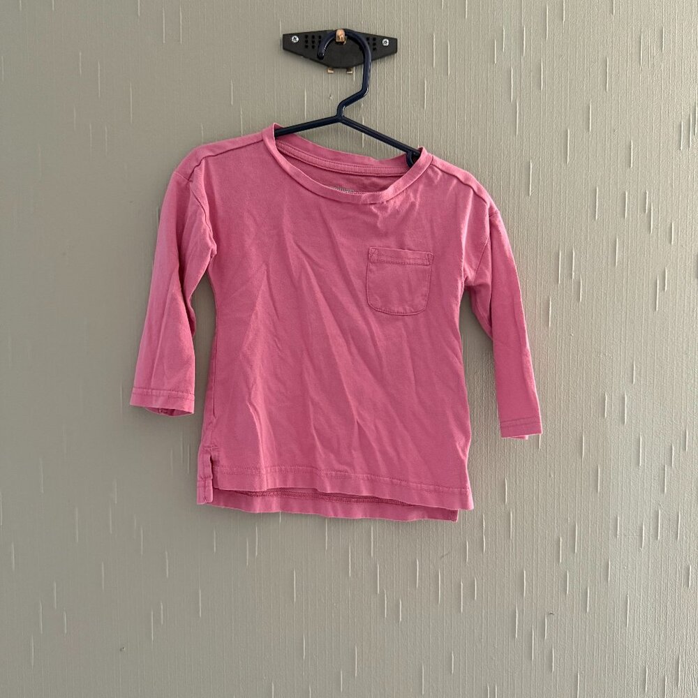 Girl's 3/4 Sleeve pink shirt.  Primary Size 1